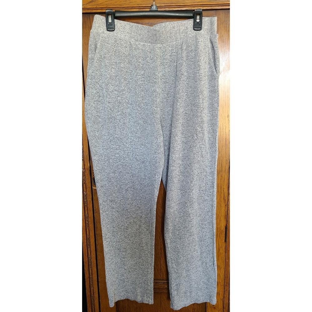 Soft Surroundings Womens Gray Heathered Knit Lounge Pants Wide Waistband Size L